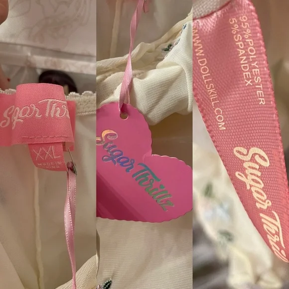 PRICE FIRM 🎀 	SUGAR THRILLZ
WILDFLOWER FABLES MINI DRESS - IVORY - Picture 7 of 7